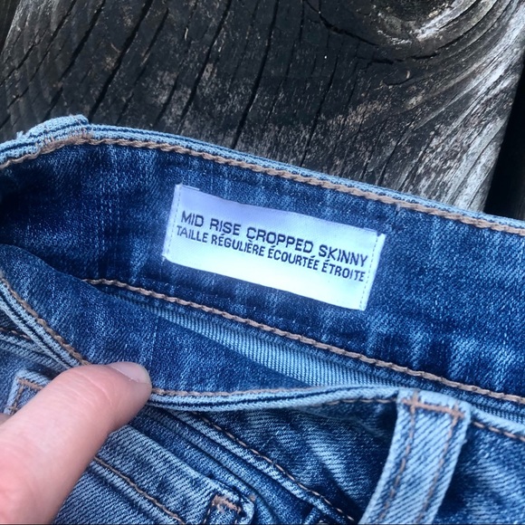 Jeanologie high waisted cropped jeans stretchy size 5 - Picture 14 of 15